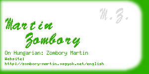 martin zombory business card